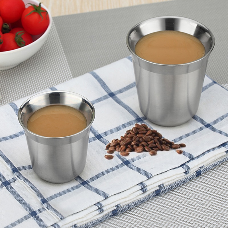 Nespresso kopper pixie espresso dobbel 304 rustfritt stål termo kapsel krus kaldt vann øl krus dobbel kaffe melk te juice kopp