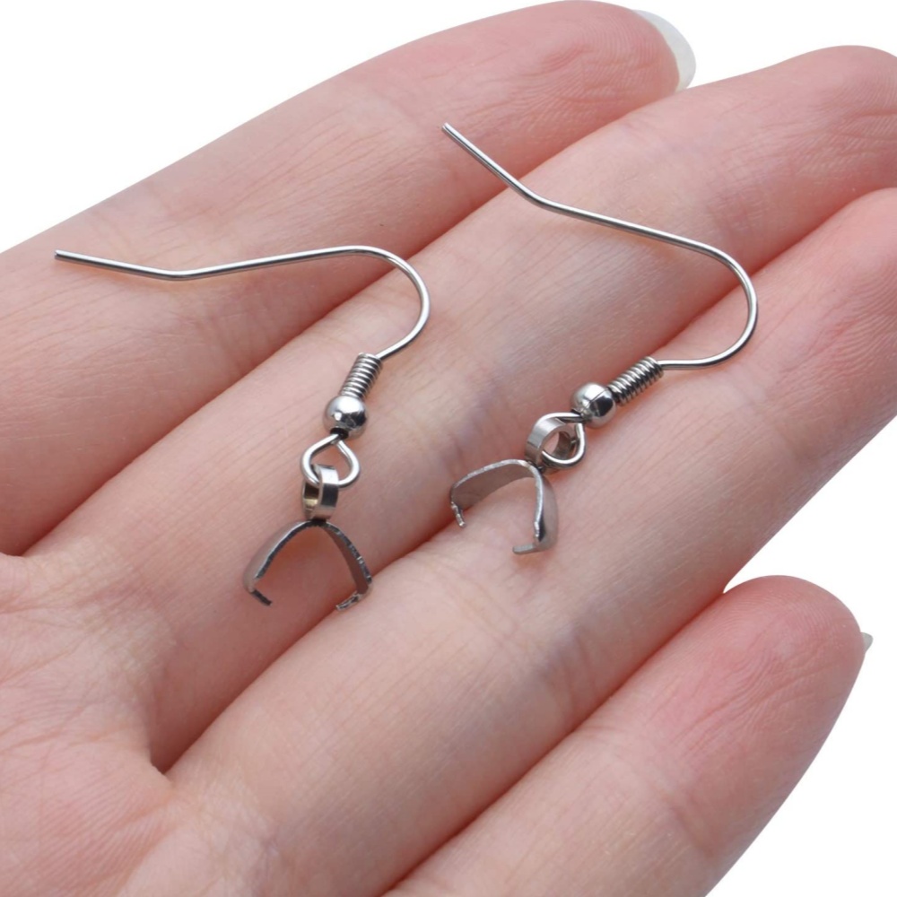 10/20pcs Stainless Steel French Earring Wires Fish Hook Pendant Clasp for DIY Jewelry Craft Making Supplies Accessories Handmade
