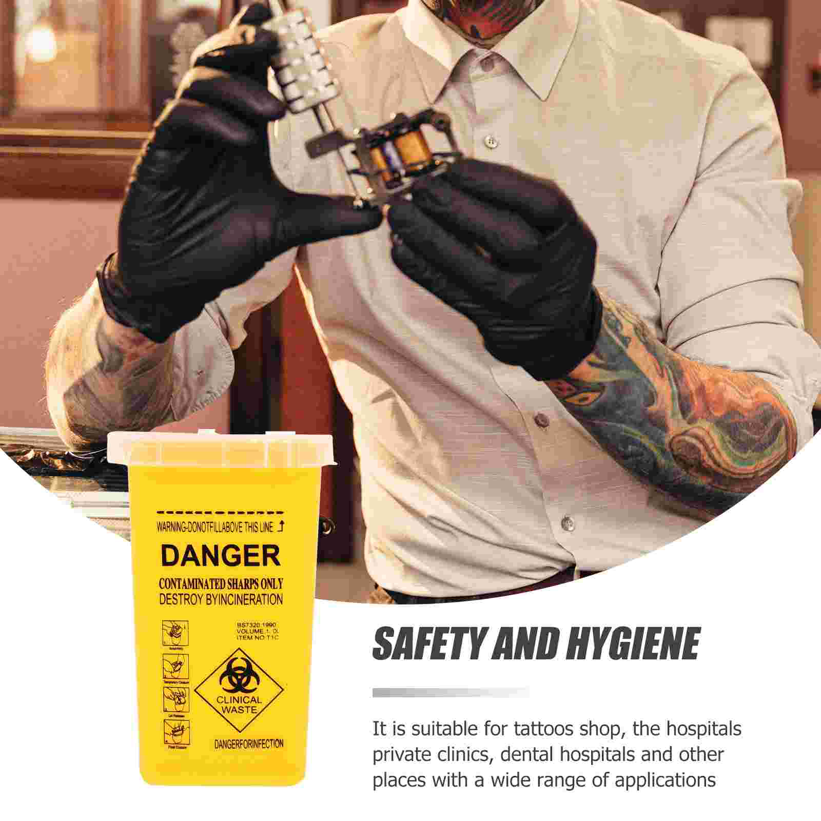 2Pcs Bucket Sharps Bucket Sharps Container Tattooing Accessory Thickened Disposal Box for Sharps Wastes Tattooing