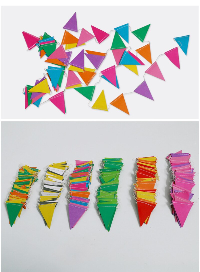 4M banderas coloridas guirnalda de papel banderines de cumpleaños banderín de de bebé decoración colgante Banner boda bandera suministros
