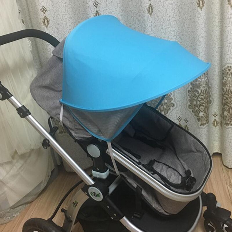 Baby Stroller Sun Visor Carriage Sun Shade Canopy Cover for Prams Stroller Accessories Car Seat Buggy Pushchair Cap Sun Hood: Blue Awnings