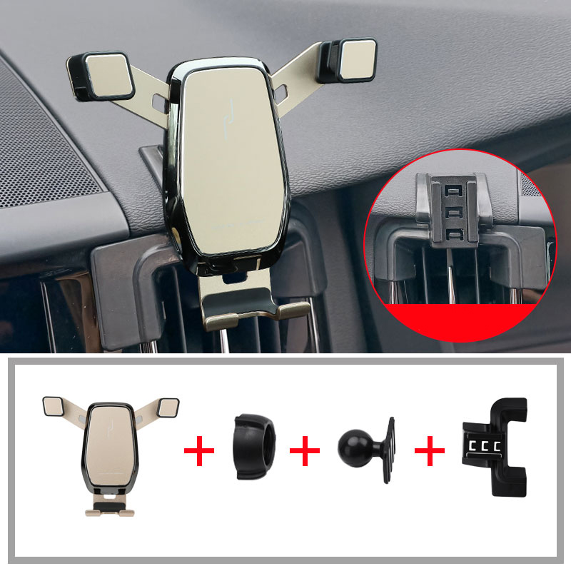 Soporte de teléfono de coche para Volvo XC60 , soporte de navegación GPS, soporte de teléfono móvil, accesorios para salida de aire de modificación interior: Golden