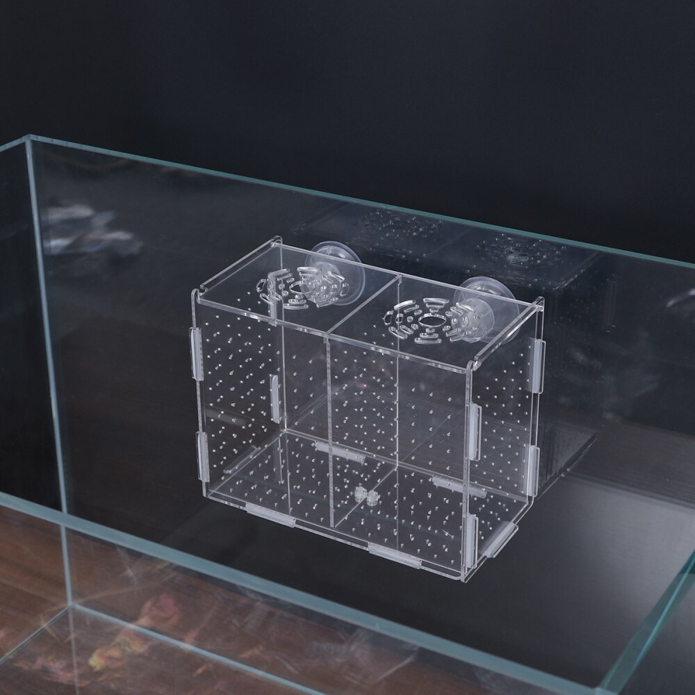 Transparent Fish Tank Breeding Isolation Box Aquarium Incubator Hatching Boxes Multifunctional Acrylic Fish Tank Holder(Suction