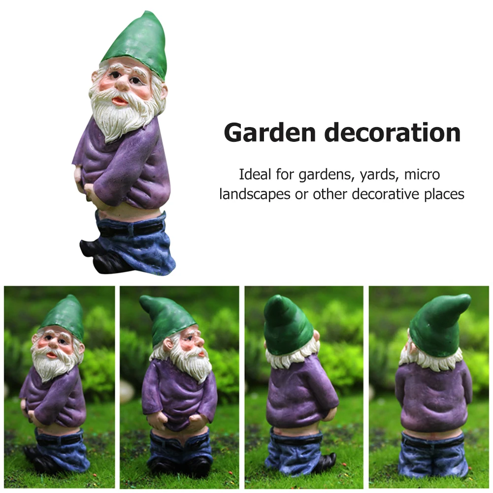 1pc fehave-dekorationer med berusede nisser, miniature-ornamenter, mini-dværgbålstatuer til plantekasse, blomsterpottedekorationstilbehør