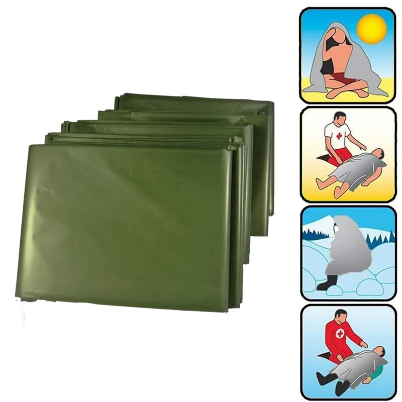 Sac De Couchage D'Urgence DONGKER - Couverture Thermique Portable Étanche Avec Sifflet Et Paracorde