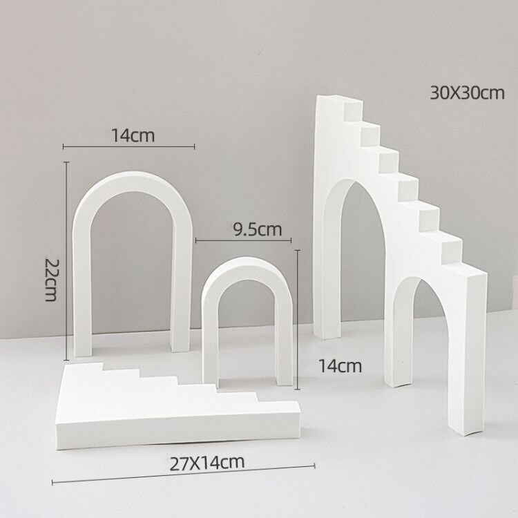 Photo Background Shoot Props Hard Foam Cubes Set Photography Decoration Studio Fotografia for Food, Drink, Jewelry, Cosmetics: White 4pcs