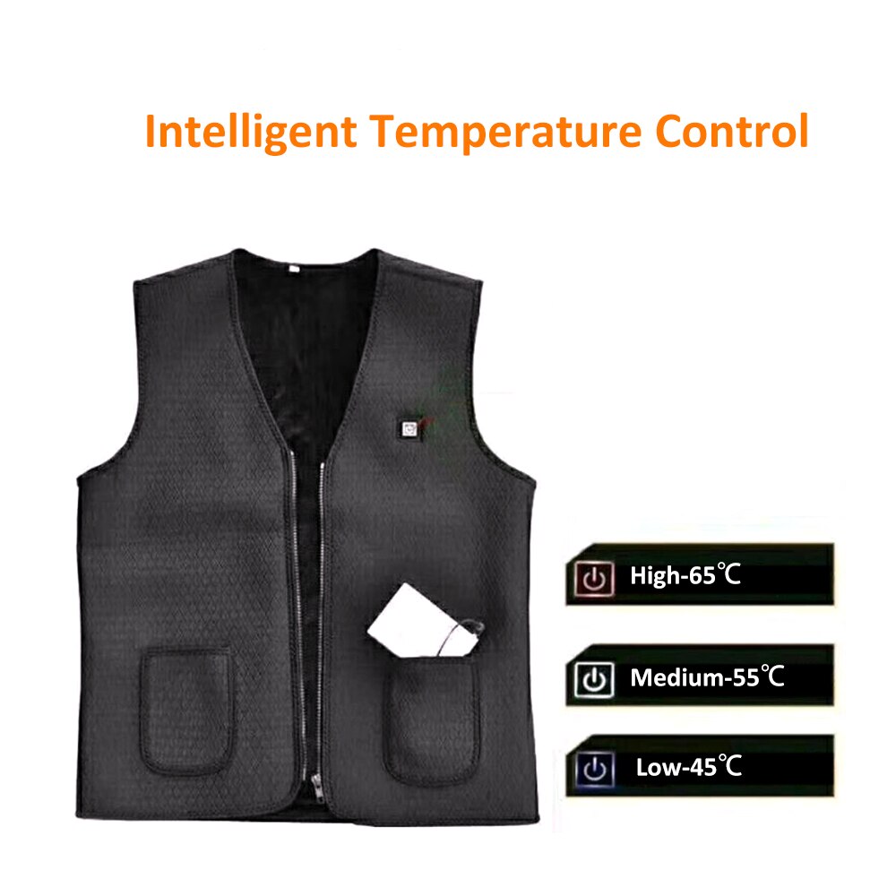 Outdoor Camping USB Elektrische Verwarming Vest Mouwloze Body Warmer Vest Jas met 3 Verstelbare Temperaturen Verwarmde Kleding