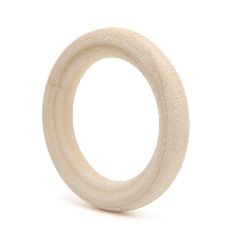 5 stk naturlig træ cirkel ring vedhængsstik perler diy smykker fund 60mm 23gd