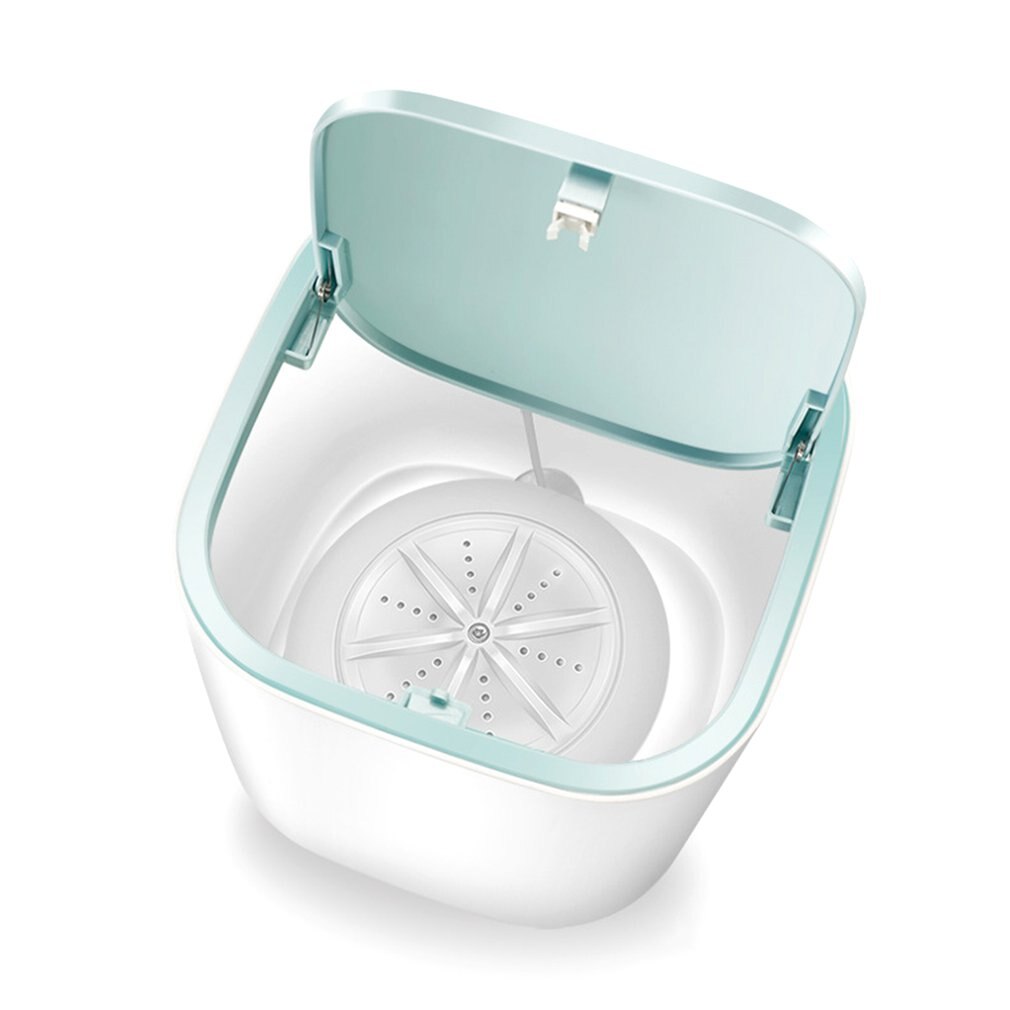 Portable Practical Super Shock Wave Turbine Washing Machine Household Dormitory Usb Washing Machine: White