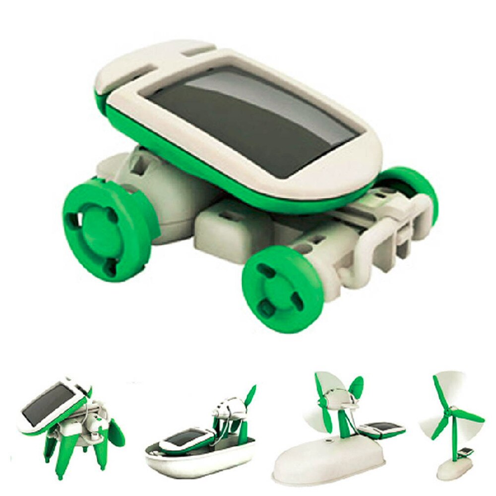 Solar Power 6 In 1 Speelgoed Diy Educatief Onderwijs Robot Auto Boot Hond Fan Vliegtuig Puppy Aanwezig Gag Speelgoed