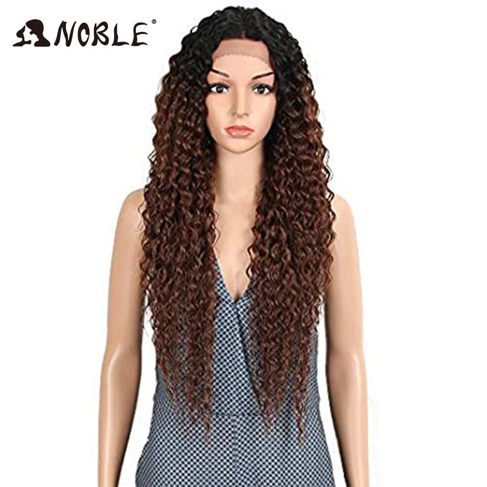 Noble Synthetic Lace Wig Long Wavy Hair 30 Inch Ombre Blonde Wigs For Black Women Blonde Wig Hair Synthetic Lace Wig: TT6-33