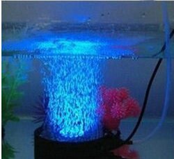 12led Aquarium Aquarium Ronde Nachtzicht licht-up luchtgordijn Bubble Stone uitstromer disk dompelpompen vijver Hydrocultuur Zuurstof: BLUE