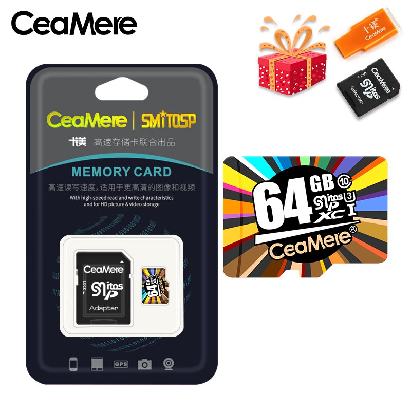 CeaMere-tarjeta de memoria Micro sd Class10 256GB para tableta, UHS-3 de 128GB, 64GB, U3, UHS-1, 32GB: 64GB U1