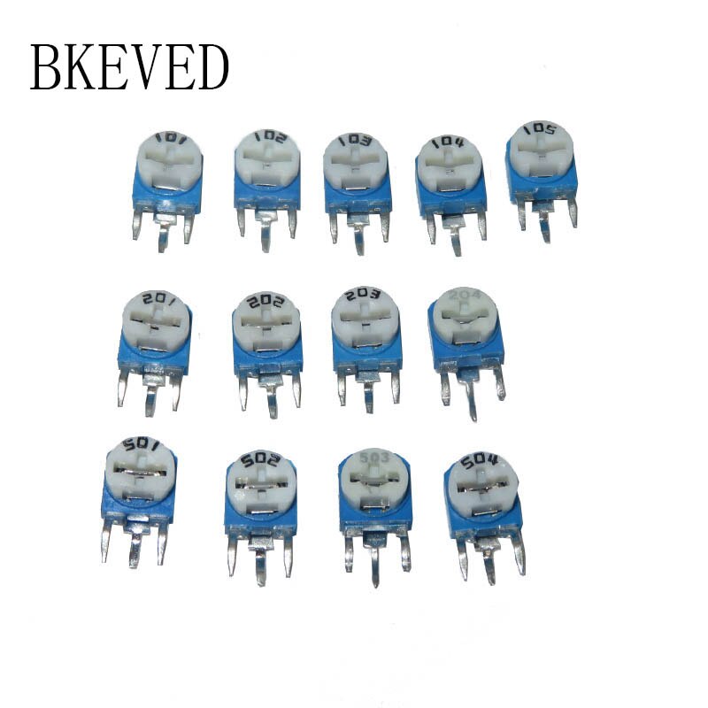 Lot De 50 Potentiomètres Variables | 10 Valeurs 100Ω à 500kΩ | 1/4W Cermet | Pour Réparations Électroniques - 12