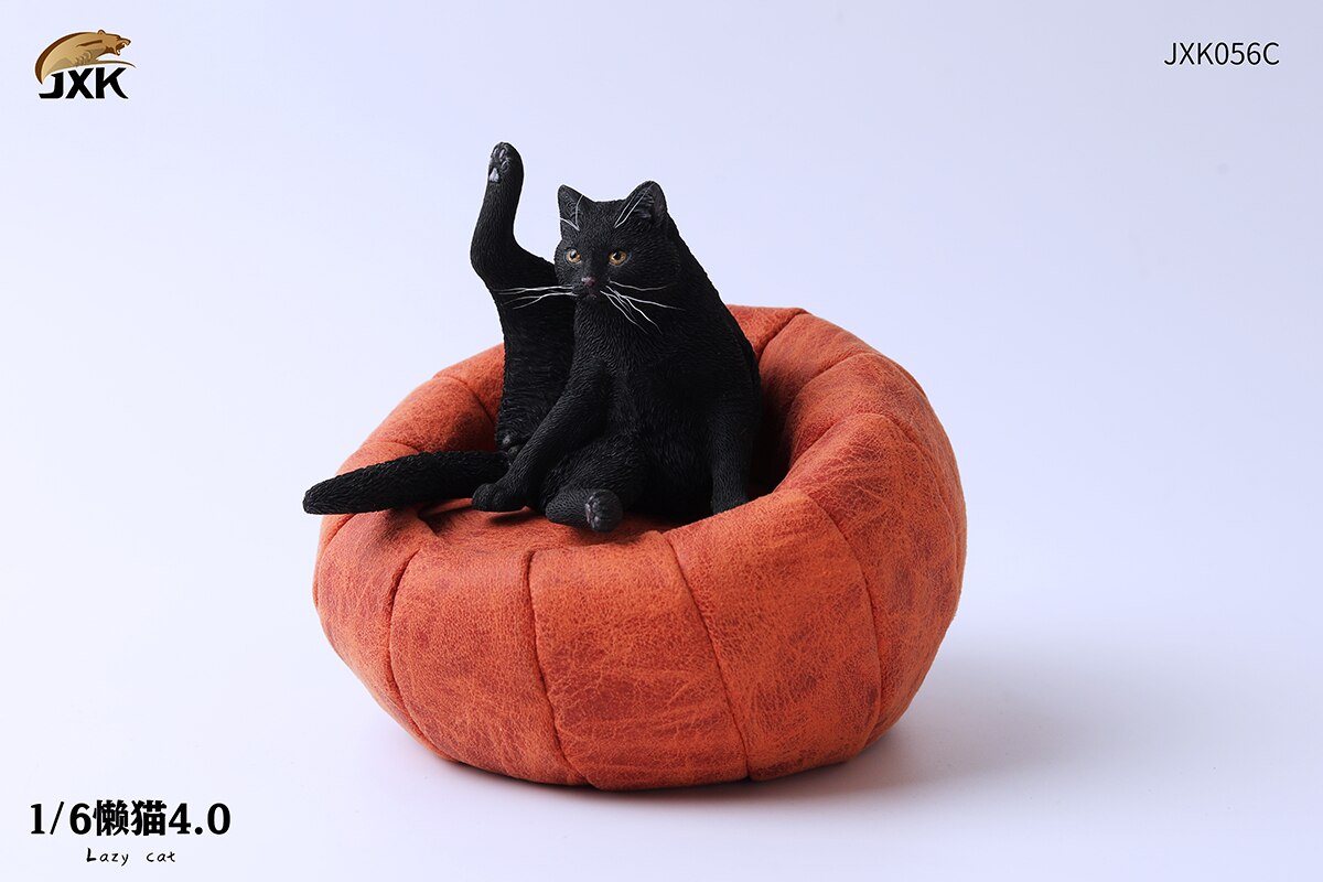 JXK 1/6 Lazy Cat with Sofa 4.0 Model Cute Pet Orange Cat Animal Figure Collector Decor Toy Handmade Oenaments Adults Kids