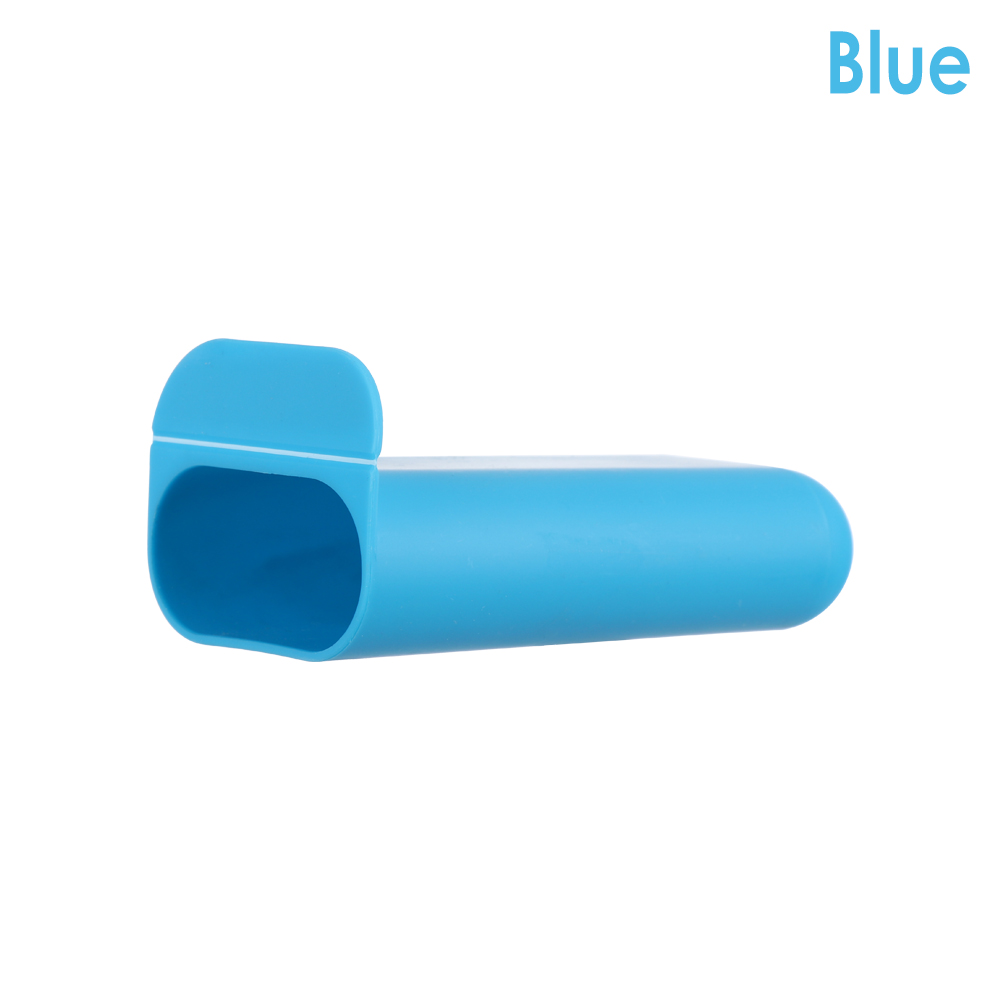 Pencil Holder Pen Case Adhesive Desktop Organizer Office Decor Container Pen Pencil Stationery Storage Holder: Rectangle blue