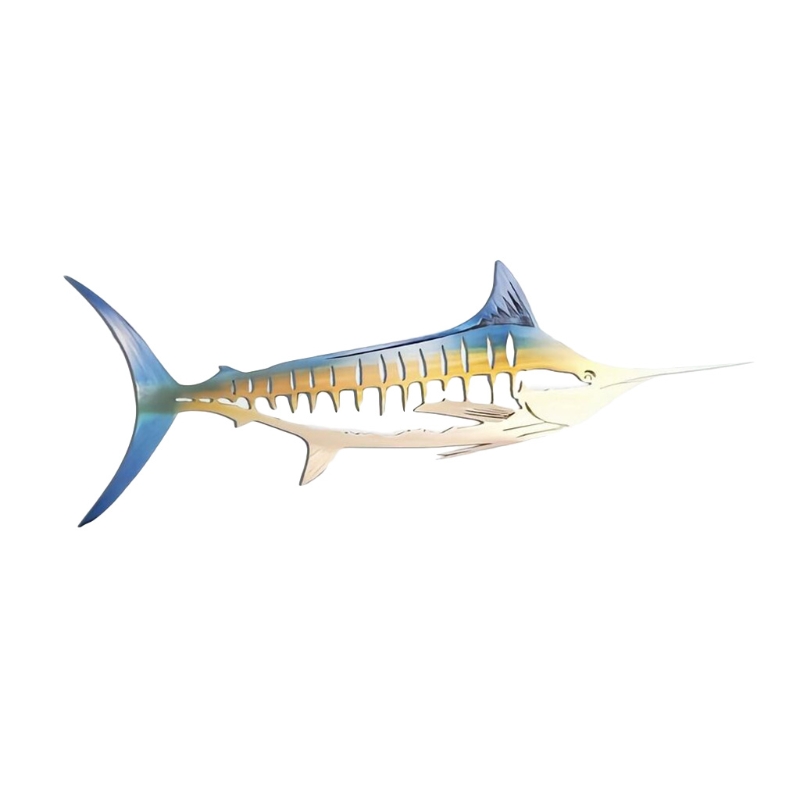 Simulation Metal Shark Tuna Pendant Wall Decor Metal Fish Sculpture Wall Art Hanging Ornament for Living Room: tuna