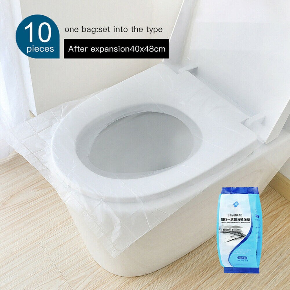 Fundas desechables para asiento de inodoro de baño, accesorios para wc, para acampada, Festival, Ayuda de viaje, elevador de asiento de inodoro, 10/50 Uds.: 10pcs Nested
