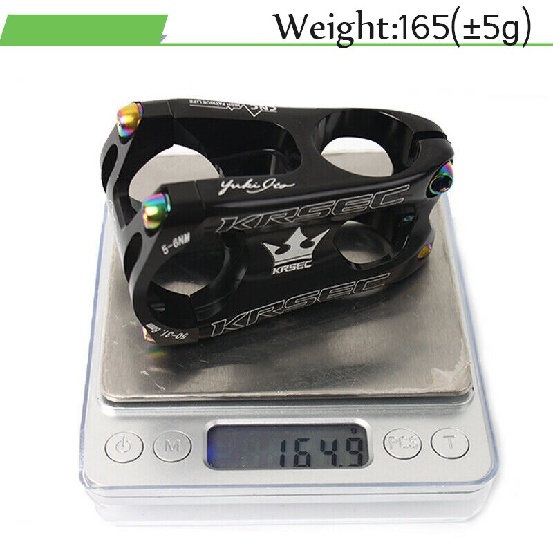 KRSEC MTB Stem Aluminium Alloy Mountain Bike Stem Potence Velo Titanium Bolts Short HandleBar Stem for 28.6mm Bicycle Fork Parts