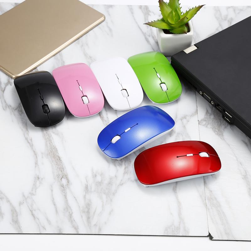 2.4Ghz Wireless USB Mouse 3 Keys Mouse Gaming Office Mice 1600DPI Portable Super Slim Colorful Use Battery For PC Laptop Desktop