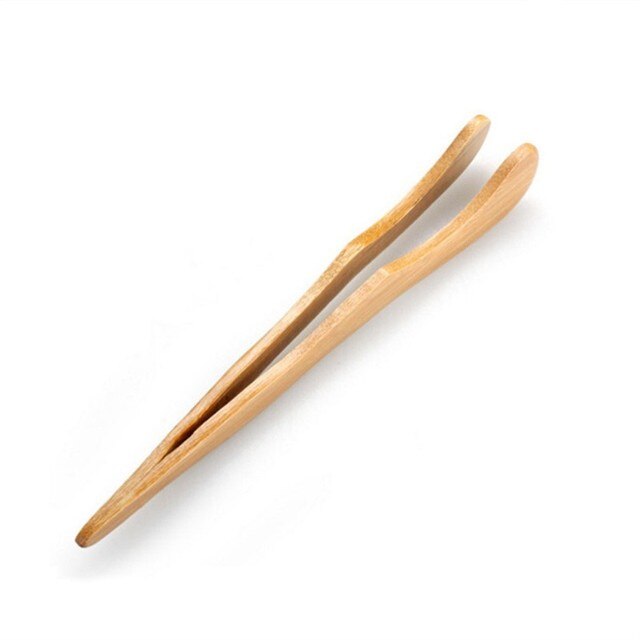 1Pcs Bamboo Wood Food Toast Salad Tongs Toaster Bacon Sugar Ice Tea Tong Clip For Cooking Baking Barbecue Accessories: 1