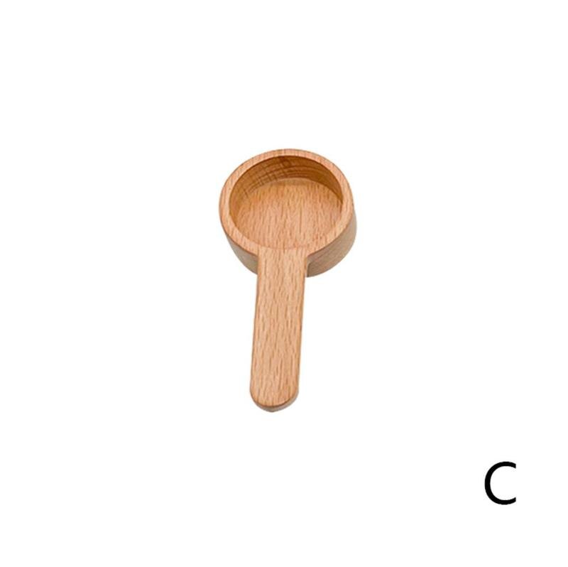 Baki Y9X3 cuillère à mesurer en hêtre noir, manche court en bois, Long outil de cuisine, ménage café assaisonnement cuillère Baki Y9X3: C