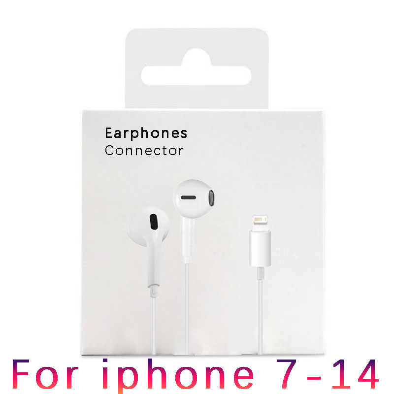 Bedrade koptelefoon Type c Oordopjes voor Apple Lightning-hoofdtelefoon met lijn Iphone 5 6 8 7 Plus X XS MAX XR 10 11 12 13 14 Pro 15 16: Black
