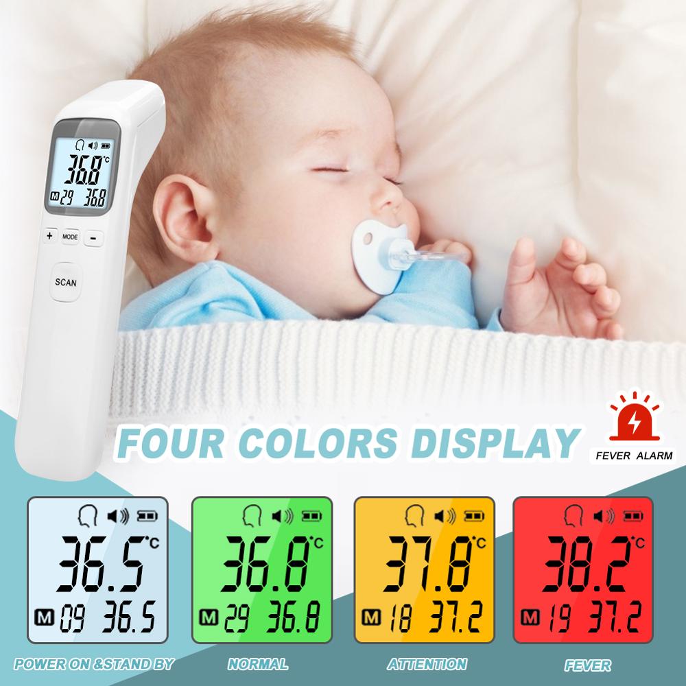 Baby Thermometer Voorhoofd Non-contact Body Termometro Lcd Backlight Infrarood Digitale Thermometer Voor Volwassenen Kids
