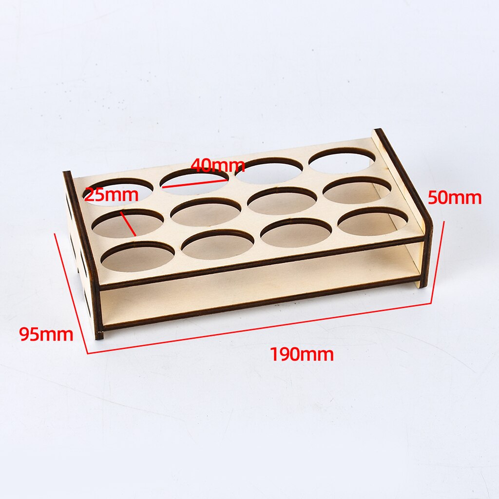 Wooden Paint Rack Stand Storage Shelf Painting Ink Bottles Stand Spraying Bottles Holder Organizer for DIY Art Painting Tool: 12 hole