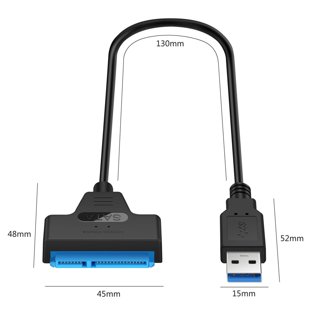 Cavo usb 3.0 sata 3 , adattatore sata-usb fino a  a 6 gbps, supporto per duro disk ssd hdd esterno da 2.5 pollici, cavo sata iii a 22 spillo
