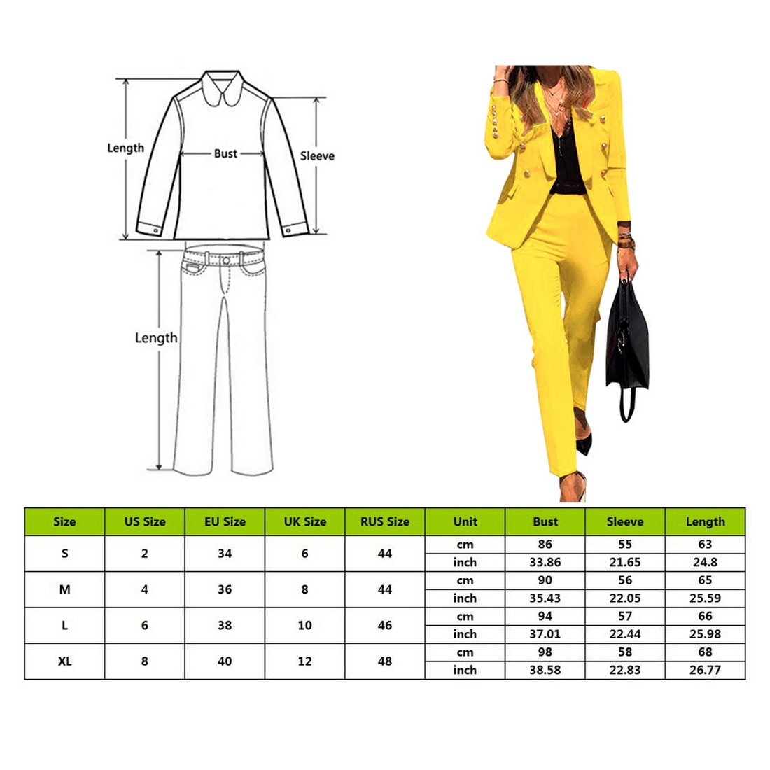 Elegante Blazers Twee Delige Set Vrouwen Notched Lange Mouwen Blazers Jas + Potlood Broek Office Business Trainingspak Outfits