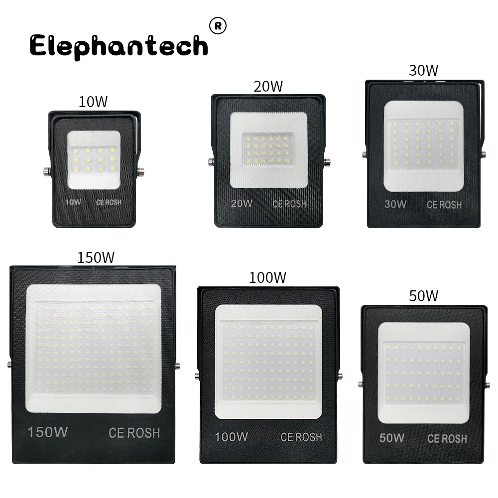 LED Floodlight 150W 100W 50W 30W 20W 10W Ultra Thin Reflector Flood Light Spotlight Outdoor 230V Outdoor IP68 Waterproof