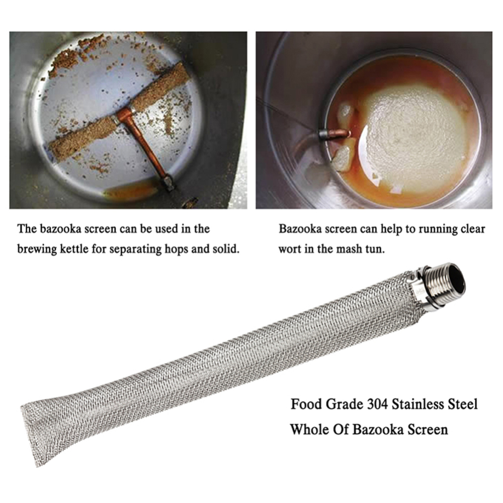 12 " rostfritt stål bazookaskärm 1/2 " npt för hembryggd ölkokare eller mäsktunna/nätfilter för hembryggning