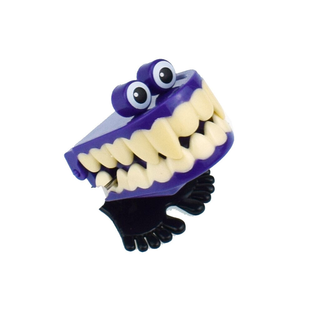 Novelty Funny Winding Spring-Winding with Eyes Jumping Teeth Ghost Teeth Halloween Christmas Small Toy: Purple Jumping Ghost Teeth