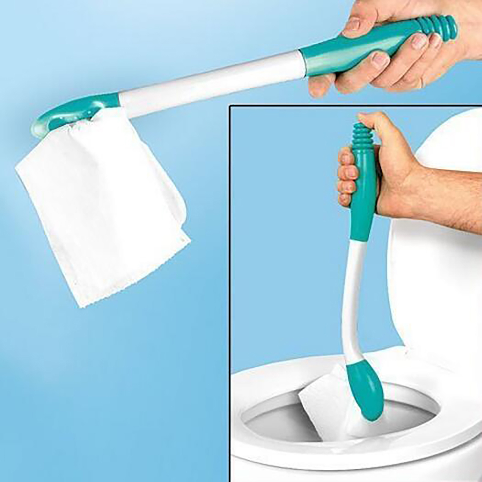 Toilet Aid for Wiping Long Handle Reach Tissue-Stick Toilet Comfort Aid Tissue Grip Helper for Limited Mobility