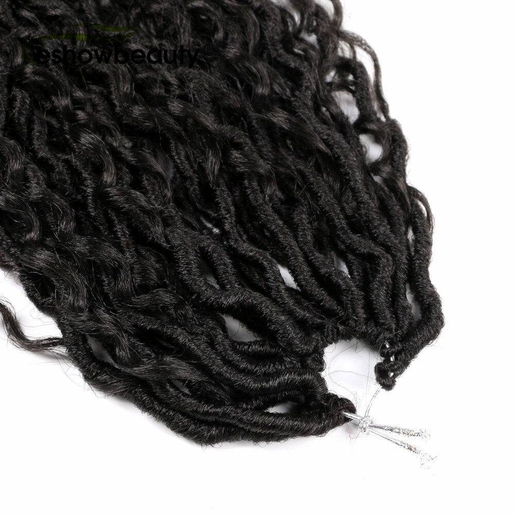 Braiding Hair Extension River Faux Locs Synthetic Curly Ends Crochet Hair 18 Inches 90 Gram RESHOWBEAUTY