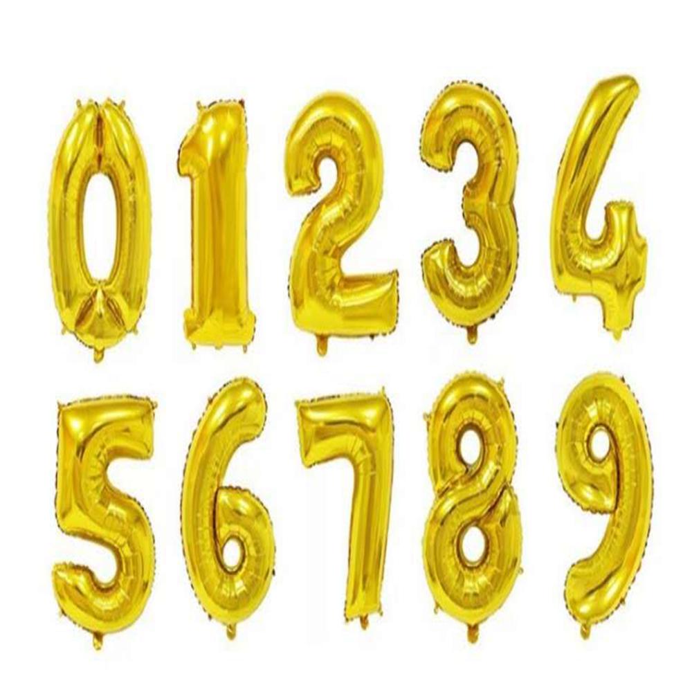 16inch Silver Gold Foil Number Balloons Digital Globos Birthday Wedding Baby Sh ower Birthday Wedding Decoration Party Supplies