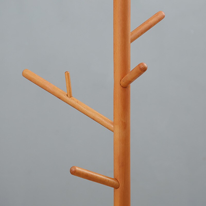 Solid Wood Coat Rack, Floor-to-Ceiling Bedroom Hanger, Single Pole Vertical Clothes Rack, Home Office Simple Hanging