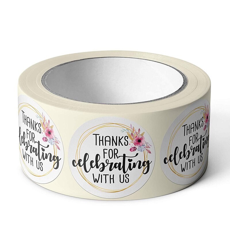 500pcs/roll Kraft round thank you Stickers seal labels stickers Package sticker