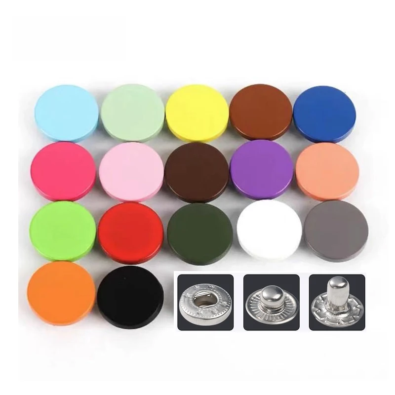 Juego de sujetadores a presión de cuero, botones redondos de Metal de 12,5/15mm, sin costura, botón de Color para ropa, chaquetas, ropa vaquera, 20 juegos, novedad