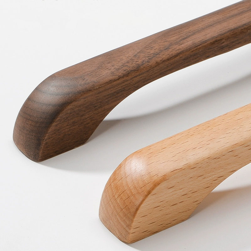Natural Kitchen Furniture Wooden Handle Solid Wood Handles for Cabinets and Drawers Closet Dresser Wardrobe Pulls Wooden Handles