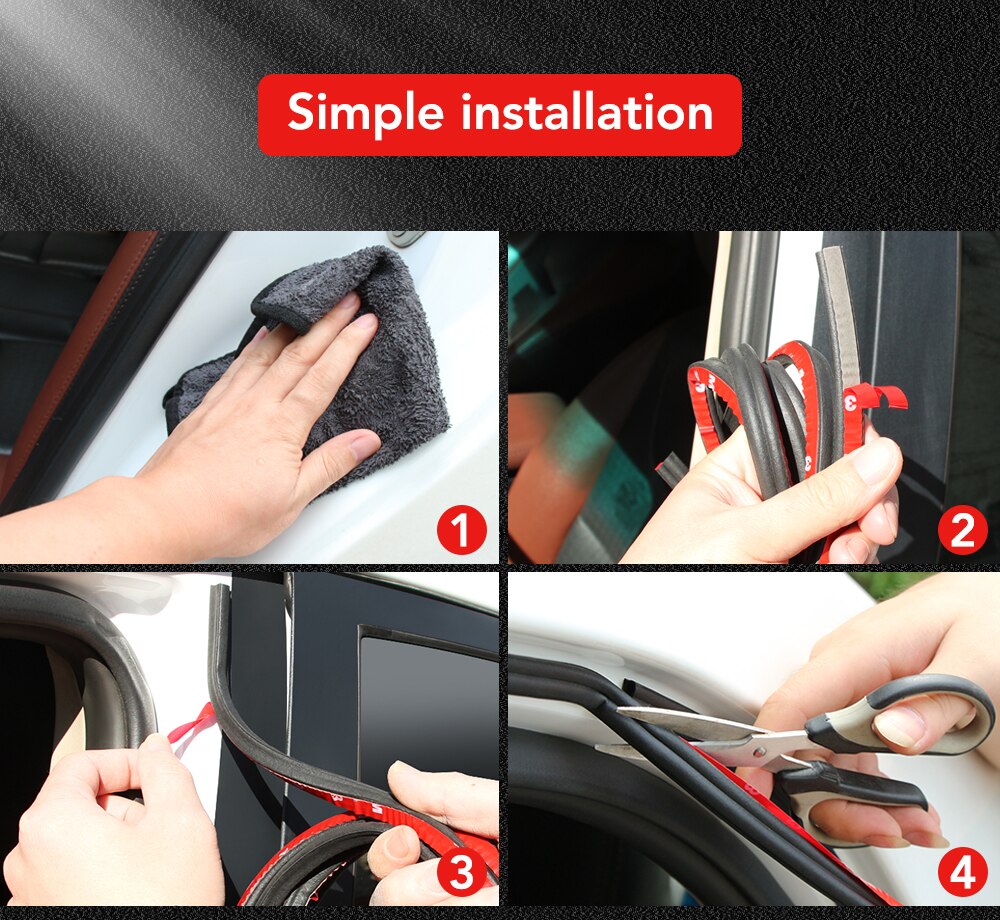 Car Door Double layer B shape seal strip for Suzuki Swift SX4 Jimny Ignis Alto Samurai Baleno Grand Vitara