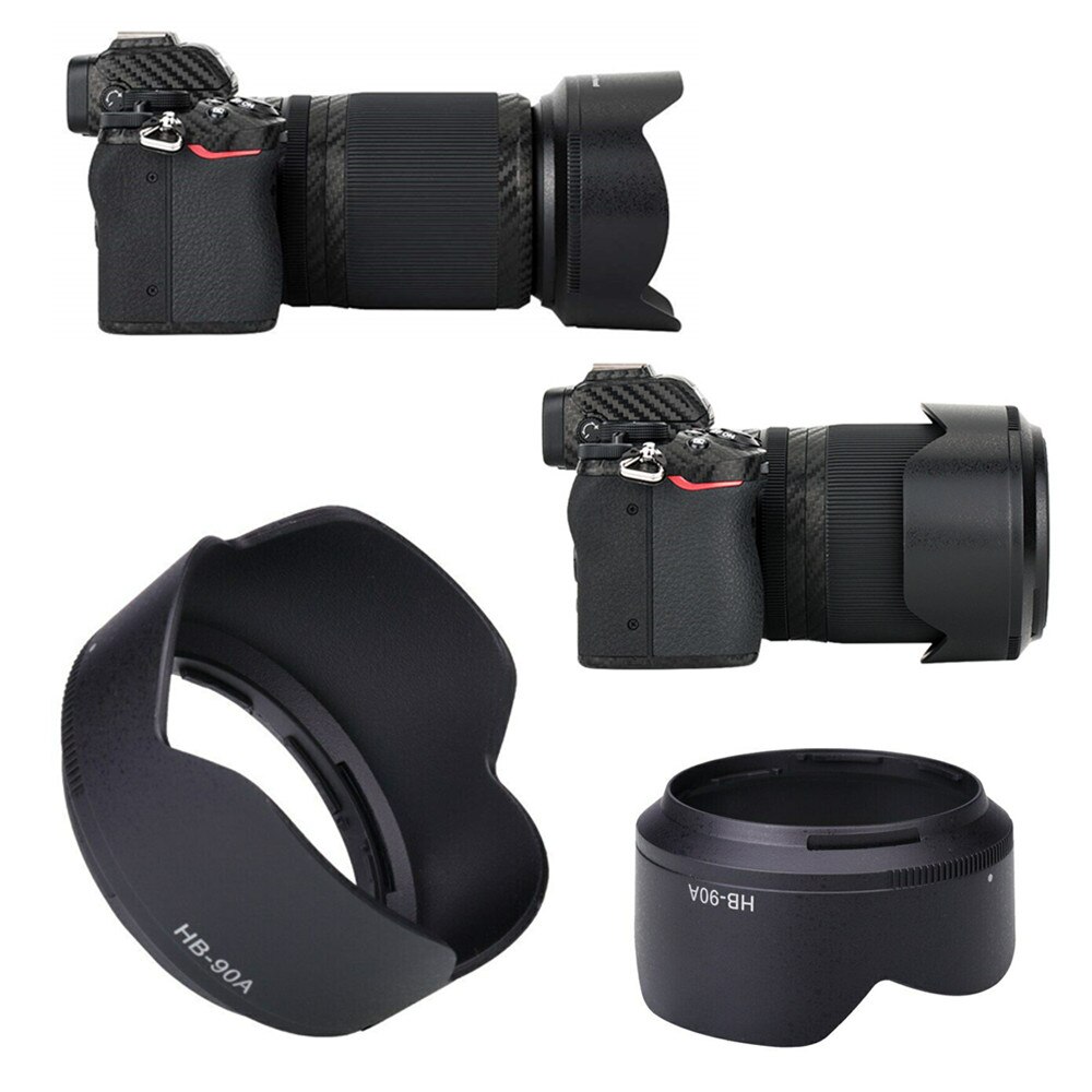 HB90A Reversible Camera Lens Hood For Nikon Z DX 50-250mm f/4.5-6.3 VR Lens on Nikon Z50 Z5 Z6 Z7 II Z6II Z7II Replaces HB-90A