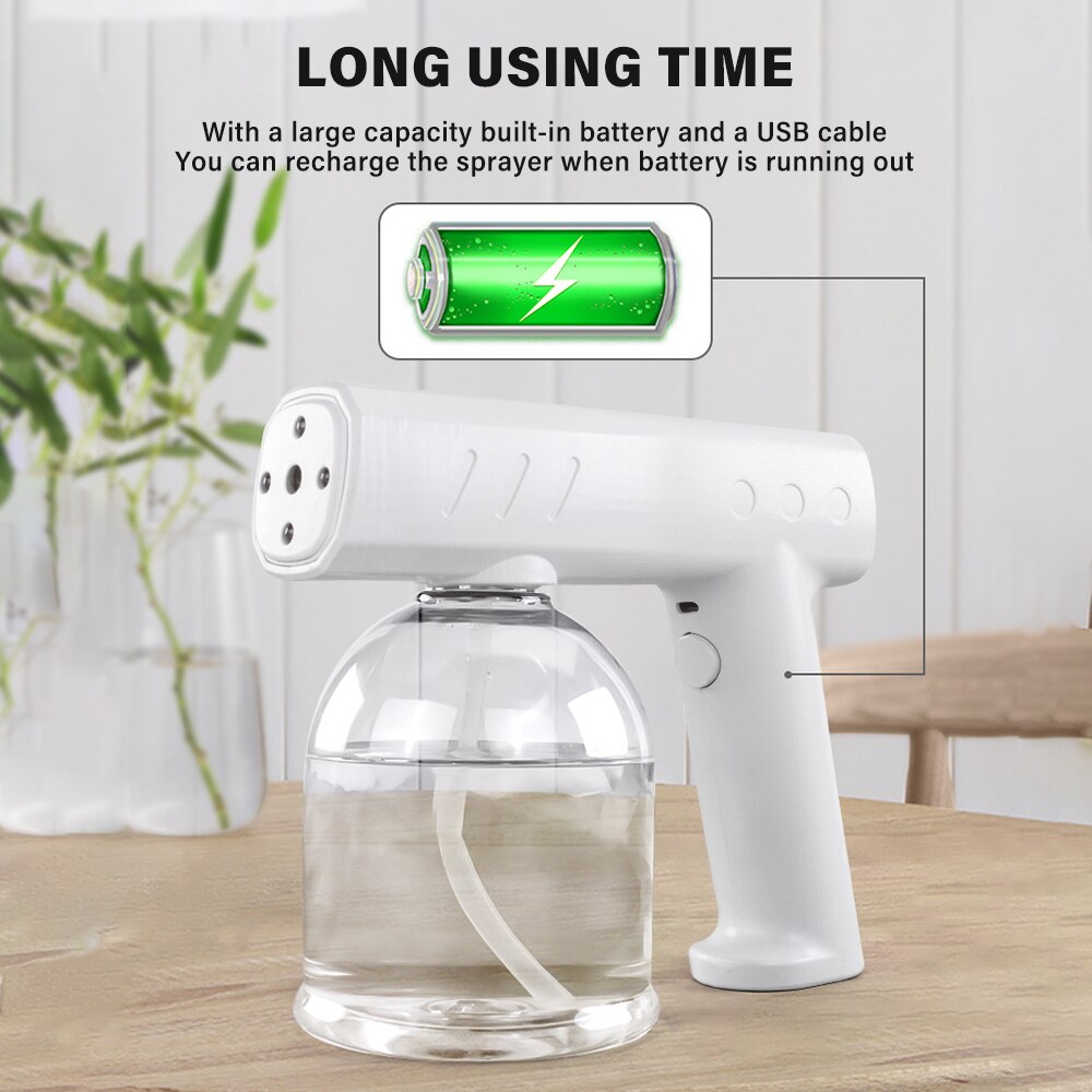 Atomizer Spray Handheld Mist Sprayer Santitizer Machine Electric Wireless Fogging Disinfection Sprayer Gun Atomization Fogger