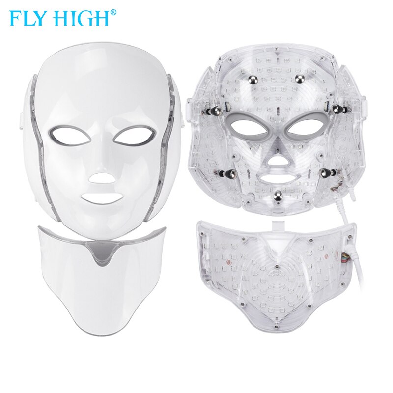 Mascarilla Facial Led de 7 colores para terapia de fotones, máquina de terapia de luz para terapia de acné, máscara de belleza para el cuello