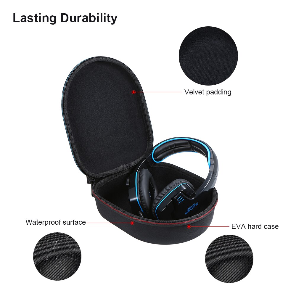 Carrying Bag Headphone Bag Case Hard EVA Headphone Cases for Travel and Home Storage