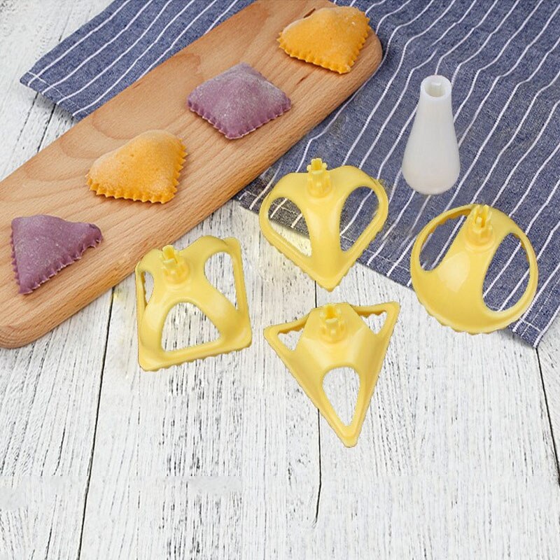 4 teile/satz 4 Formen Knödel Presse Werkzeug Chinesischen jiaozi Küche Werkzeug DIY Kochen Gebäck Knödel bilden Kunststoff Knödel Formen