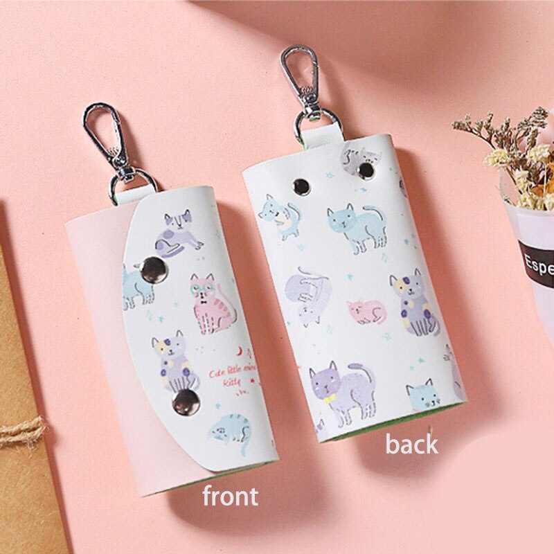 Nouvelle mignon animaux clé sac pour femmes PU cuir porte-clés portefeuilles femmes de ménage voiture porte-clés étui cuir porte-clés pochette: 1