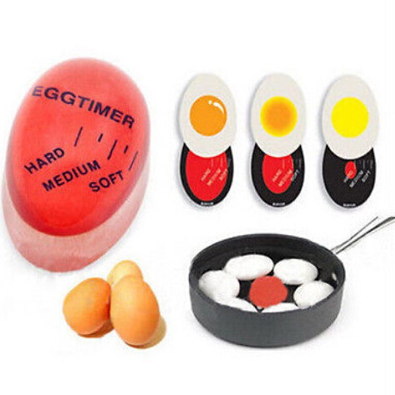 1PC kitchen tools Egg Timer Resin Material Perfect Boiled Changing Eggs By Temperature Kitchen Helper Egg Timer Red Timer Tools