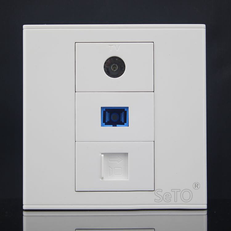 SeTo 86 Type Optische SC + RJ45 Cat5e Netwerk + TV Muur Plaat Socket Keystone Faceplate
